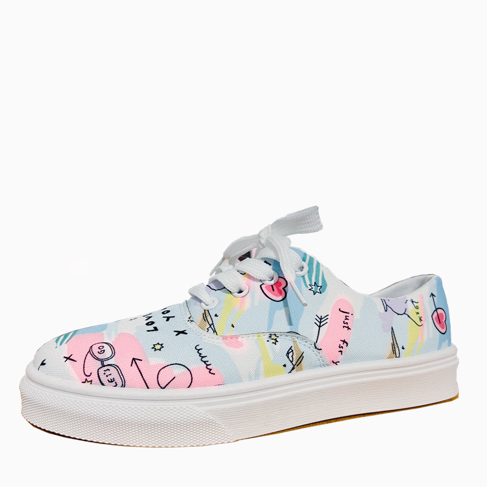 Women's Gingham Lace Up Skate Shoes Low Top Sneaker
