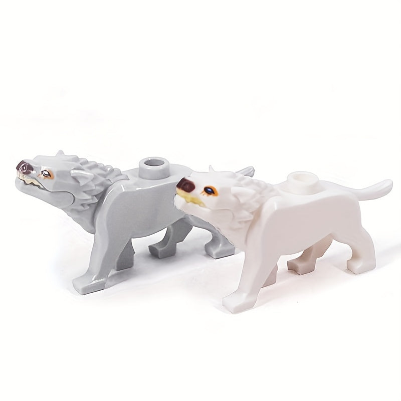 5pcs Glow in the Dark Wolf King Blocks Set Anime Farm Decor DIY Animal Park Kit