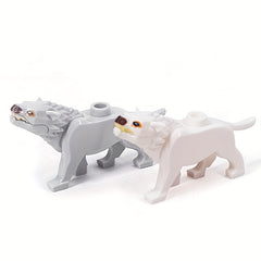 5pcs Glow in the Dark Wolf King Blocks Set Anime Farm Decor DIY Animal Park Kit
