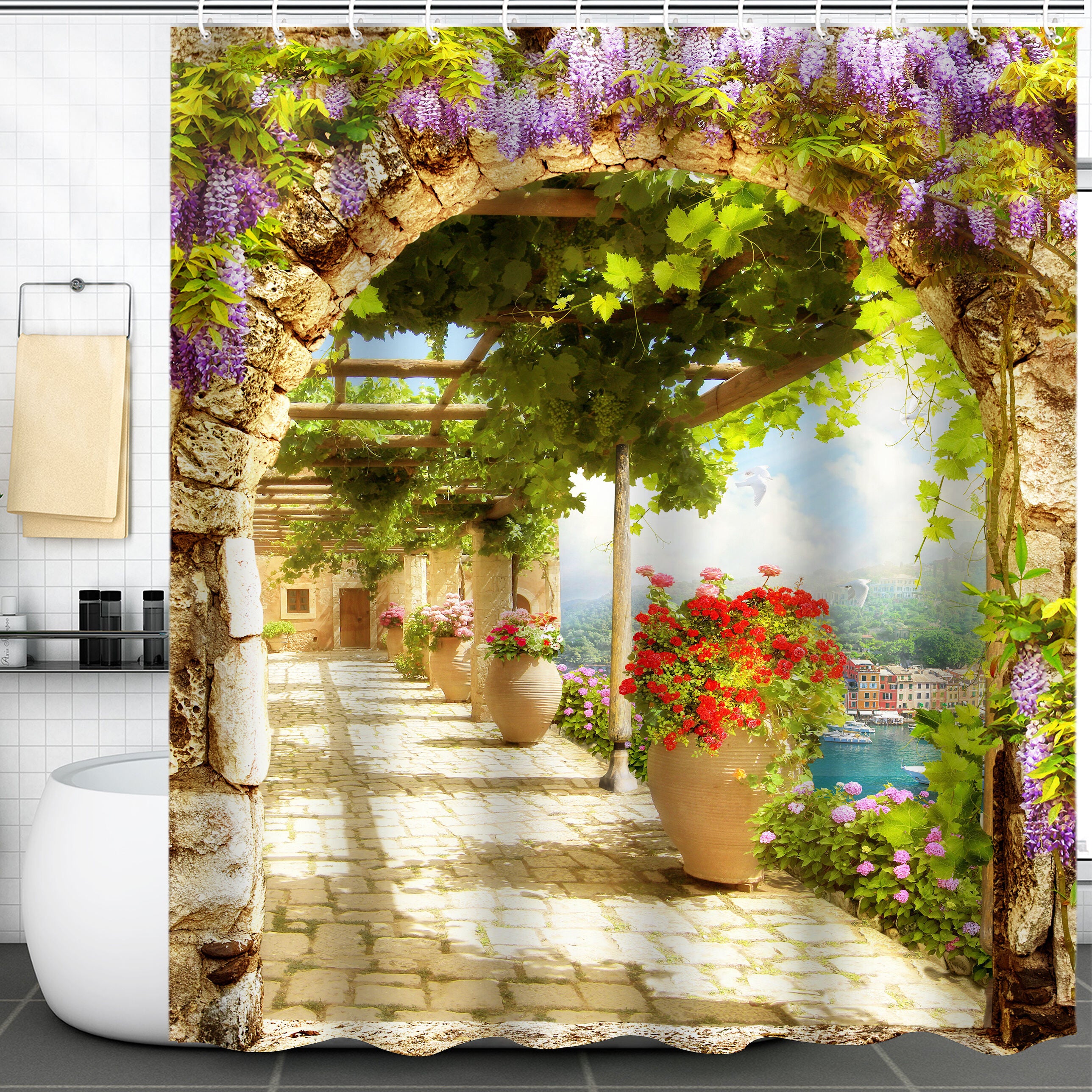 Classical Architectural Shower Curtain Waterproof and Washable
