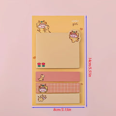 80 Sheets Cartoon Animal Sticky Notes Pack Office School Supplies
