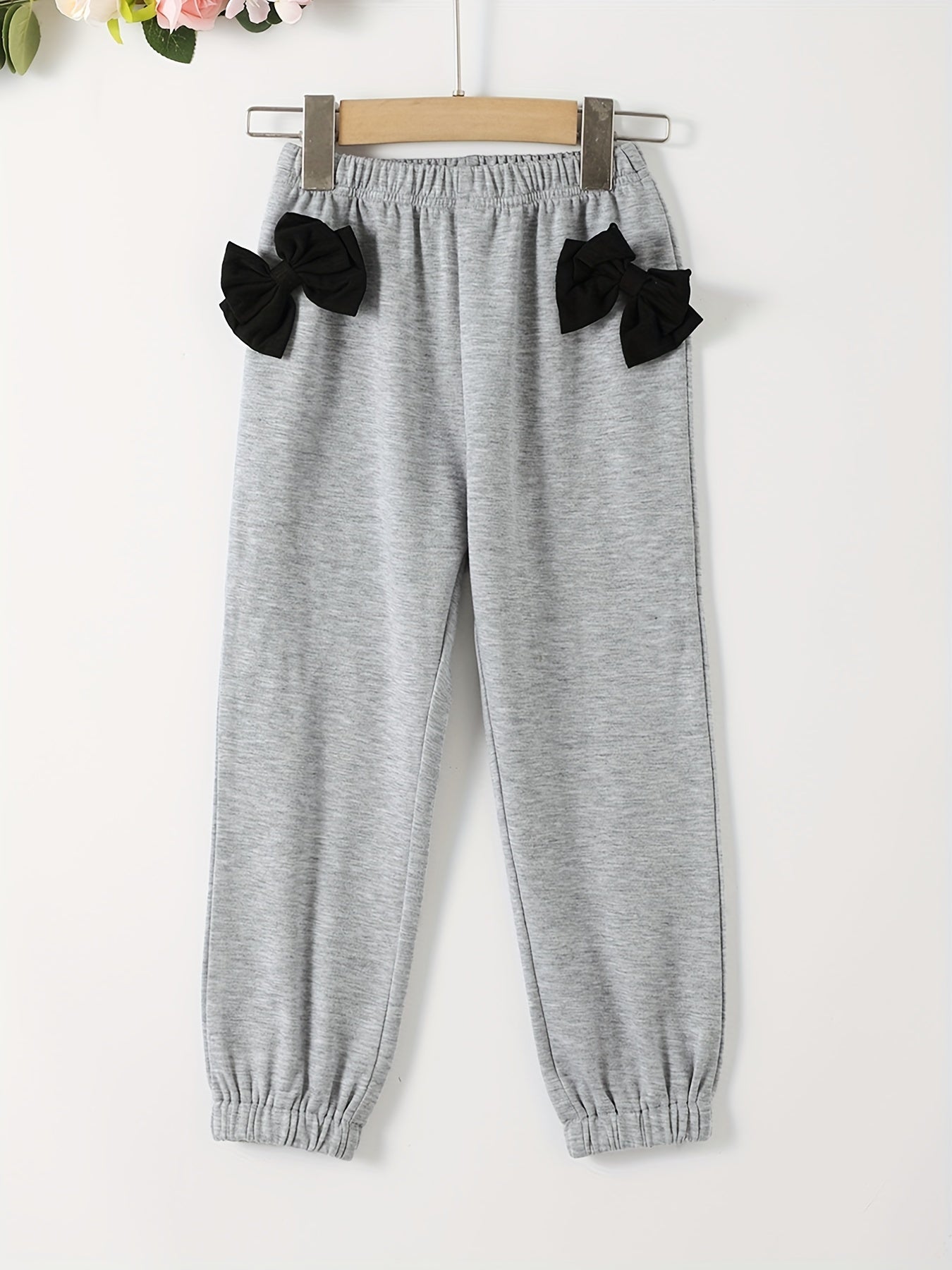 Girls Bowknot Active Jogger Pants Casual Playwear Trousers