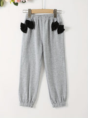 Girls Bowknot Active Jogger Pants Casual Playwear Trousers