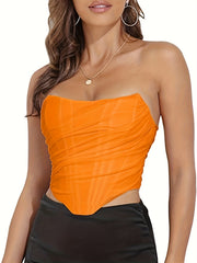 Strapless Zipper Corset Bustier Body Shaper