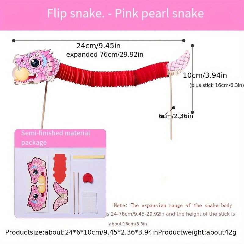 Chinese Year Dragon and Snake Paper Craft DIY Kit Traditional Folk Art Lucky Set