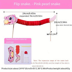 Chinese Year Dragon and Snake Paper Craft DIY Kit Traditional Folk Art Lucky Set