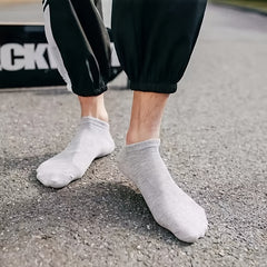 Teenager's Solid Liner Anklet Socks 10 Pairs Cotton Blend Soft Non Slip Socks