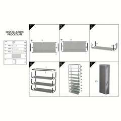 Space Saving Shoe Storage Shelf Dustproof Cabinet 4-8 Layer Shoe Rack