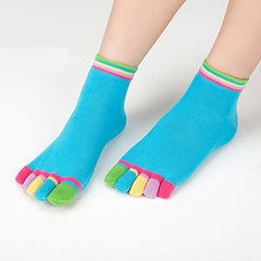 Block Stripes Yoga Socks Non Slip Grippers Low Cut Socks