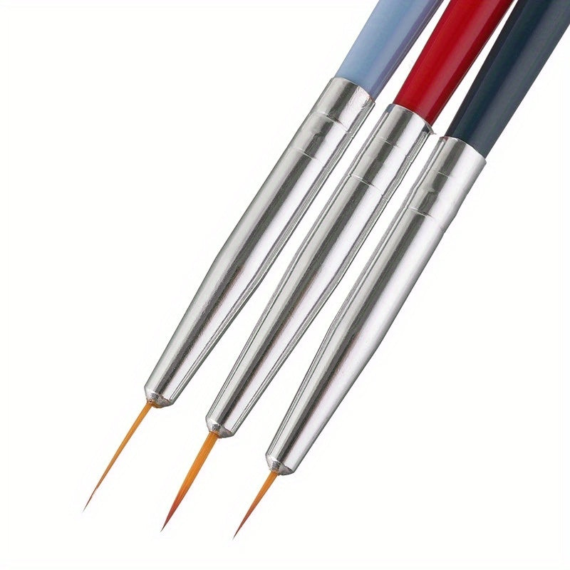 3pcs Nylon Painting Brushes Wood Handle Paint Brush Fine Line Drawing Pen