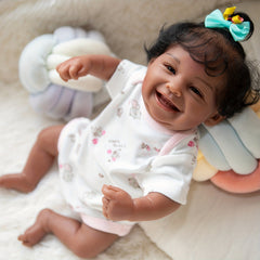 Adorable African American Baby Doll Soft Silicone Vinyl Waterproof Bath Toy