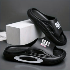 Men's Alphabet Non Slip Platform Slides Comfortable Cloud Slides