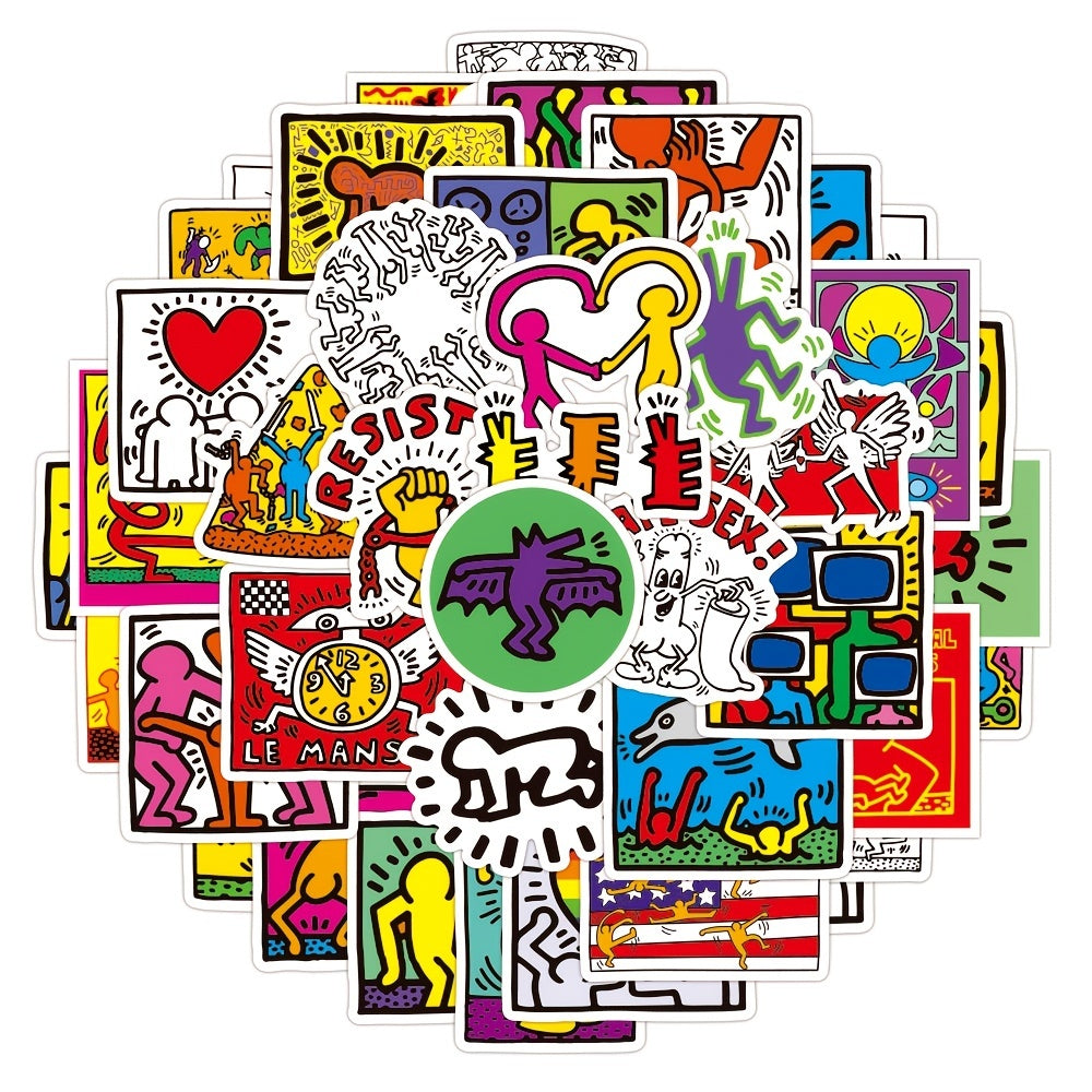 50Pcs Cartoon Graffiti Stickers, Colorful Fun for Any Space