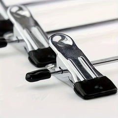10pcs Stainless Steel Clothes Hangers w/ Adjustable Clips for Stores