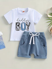 Boys Mama's Boy Graphic T shirt & Shorts Toddler Baby 2pcs Set