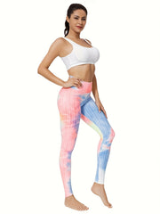 Tie Dye High Waist Yoga Leggings Hip Lifting Sports Pants