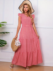 Ruffle Trim Tiered Maxi Dress Boho Casual Dress Spring & Summer