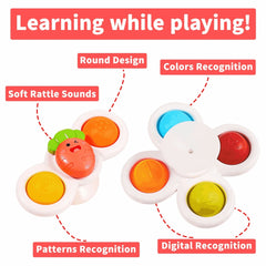 3Pcs Suction Cup Spinner Toys Kids Spinning Top Baby Sensory Bath Toys