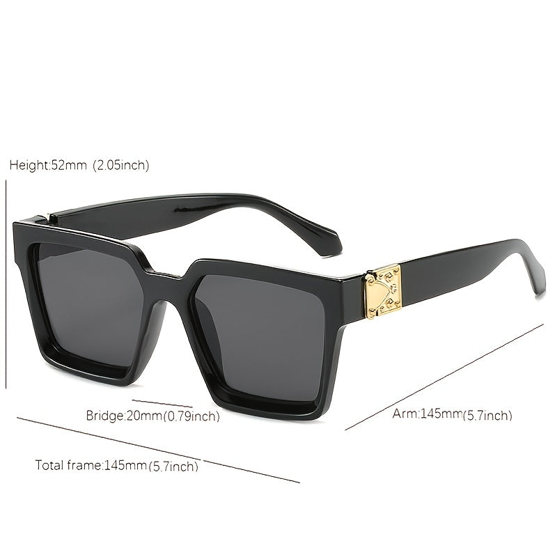 Vintage Oversize Square Sunglasses UV400 Protection
