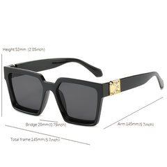 Vintage Oversize Square Sunglasses UV400 Protection