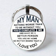 Vintage I Love You Keychain for Boys