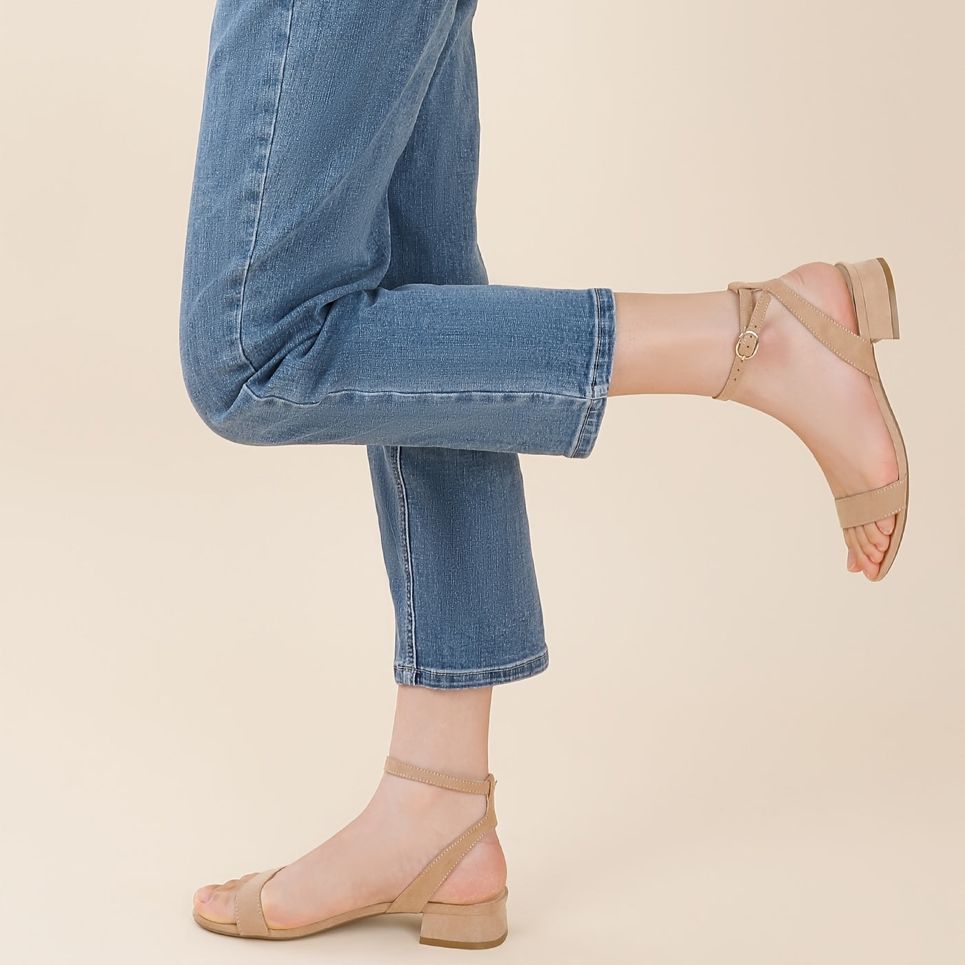 Women's Chunky Low Heel Sandals Comfortable Open Toe Shoes