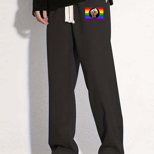 Rainbow Flag Pattern Joggers Men's Casual Loose Fit Pants