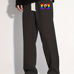 Rainbow Flag Pattern Joggers Men's Casual Loose Fit Pants