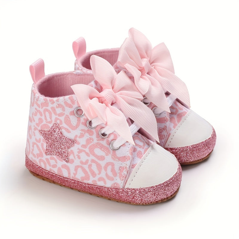 Comfortable Lace Up Sneakers for Baby Girls Lightweight Non Slip Shoes