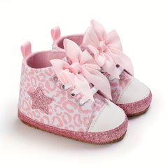 Comfortable Lace Up Sneakers for Baby Girls Lightweight Non Slip Shoes