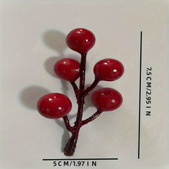 Artificial Red Berry Stems for Living Room Decor - Christmas Tree Picks