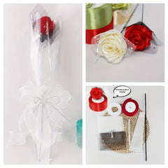 DIY Ribbon Rose Flower Making Set, Birthday Gift Material Package
