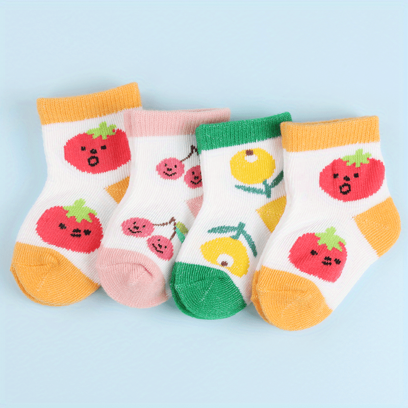 Fruit Jacquard Baby Socks Orange Tomato Cherry Pattern Sweet Socks