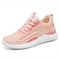 Women's Breathable Knit Sneakers Lace Up Outdoor Shoes Lightweight