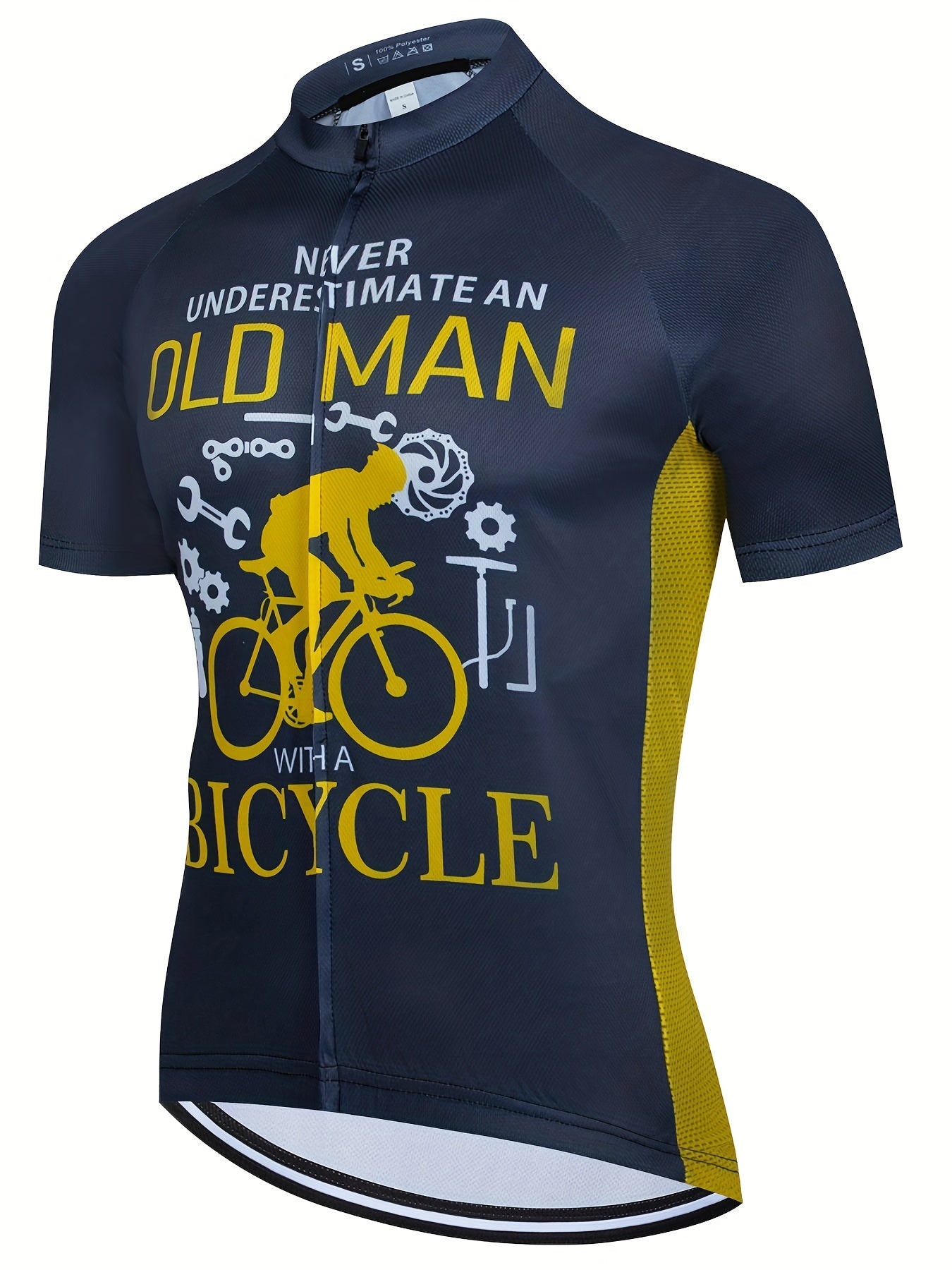 Men's Slogan Print Cycling Jersey Quick Dry Bicycle Suit