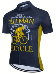 Men's Slogan Print Cycling Jersey Quick Dry Bicycle Suit