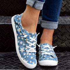 Star Pattern Flat Shoes Women's Shallow Mouth Casual Shoes