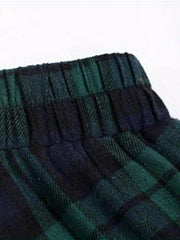 Plaid Print Maxi Skirt with Pockets
