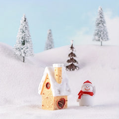 4pcs Mini Christmas Snow House Ornaments Micro Landscape Party Decoration
