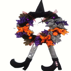 Halloween Witch Wreath Harvest Wizard Door Hanging