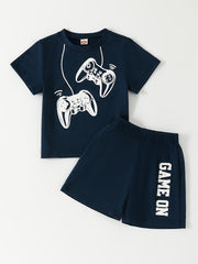 2pcs Boys Teen Casual T Shirt & Shorts Set for Summer