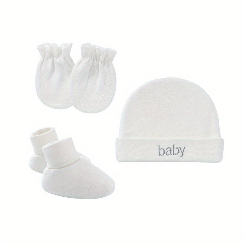 3 Piece Infant Baby Girl Gift Set Soft Hat Socks & Gloves