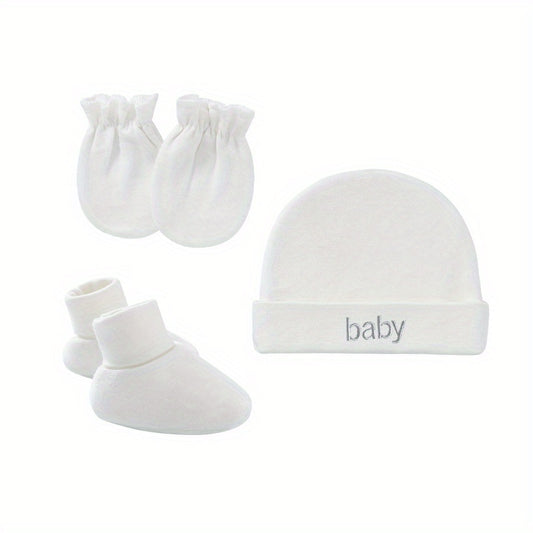 3 Piece Infant Baby Girl Gift Set Soft Hat Socks & Gloves