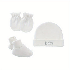 3 Piece Infant Baby Girl Gift Set Soft Hat Socks & Gloves