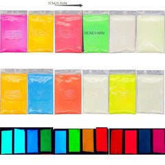 12 Color Glow In The Dark Pigment for Resin Dye Epoxy Paint Slime Nails