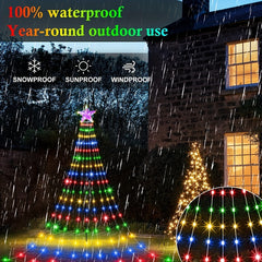 Pentagram Christmas Light USB Waterfall Tree Light