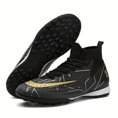 Men's High Top Turf Football Boots Anti skid Outdoor Soccer Cleats