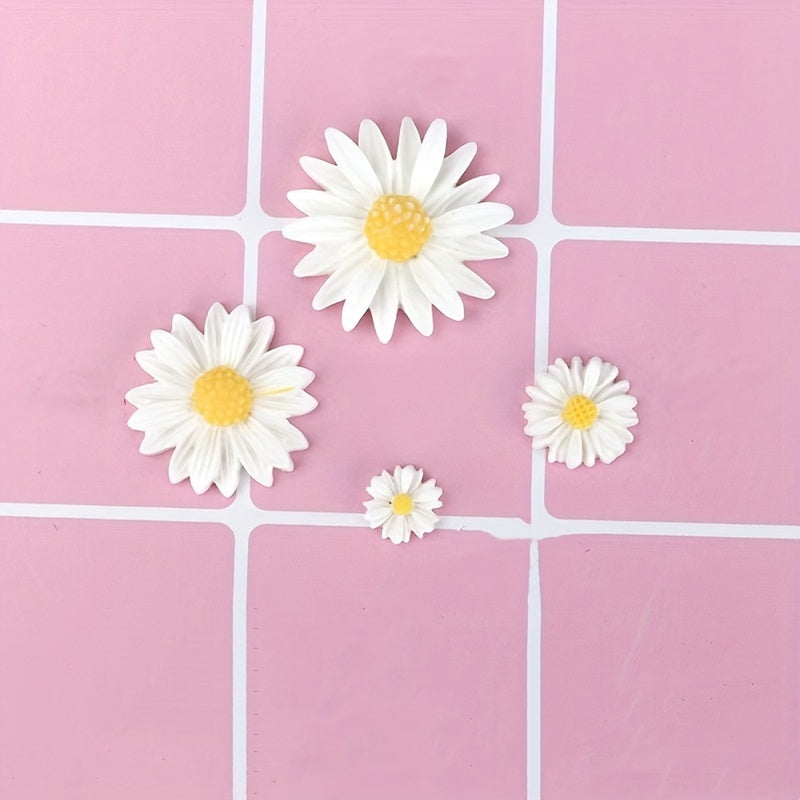 50pcs Yellow Daisy Flowers Cabochons for Jewelry Making and Decor