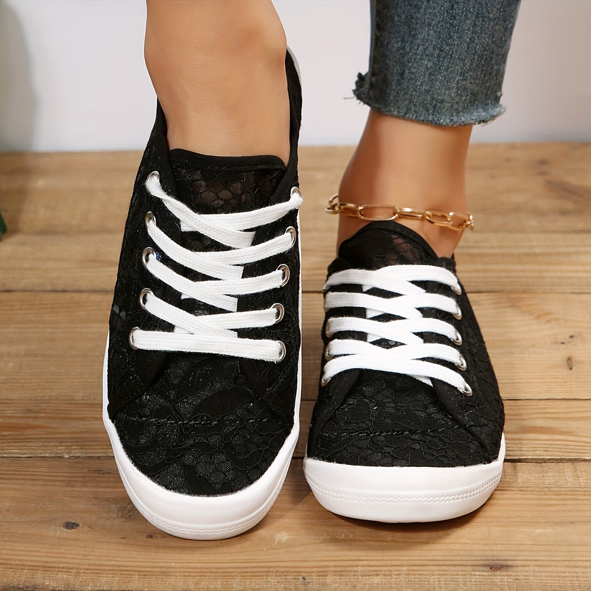 Women's Flower Mesh Sneakers Lightweight Casual Walking Shoes