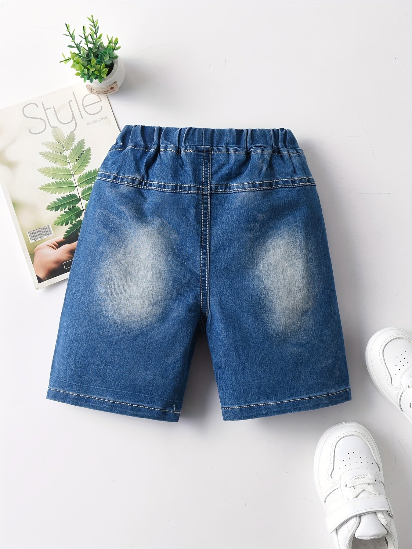Boys Letter Graphic Denim Shorts Summer Cotton Clothes